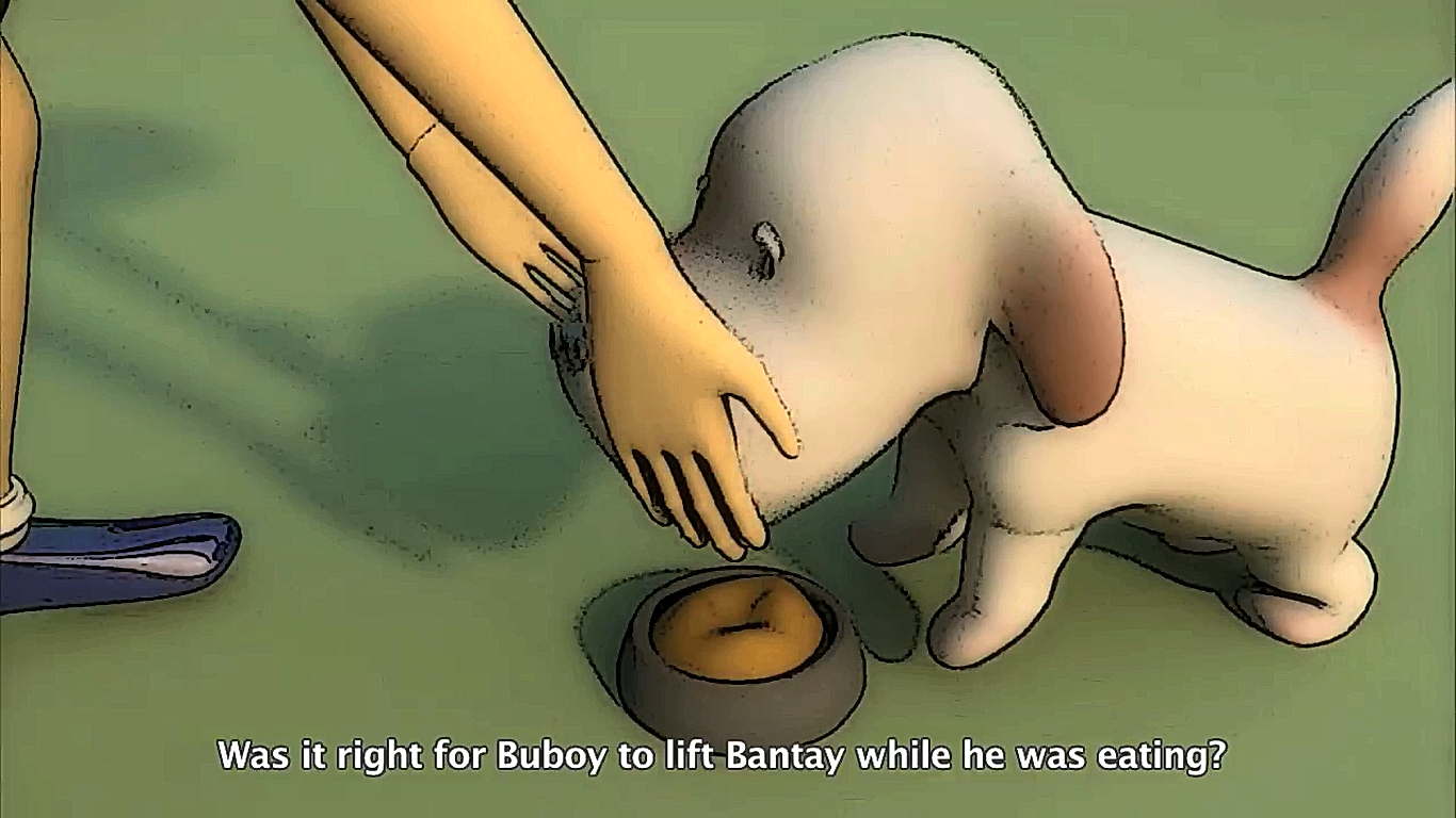 Screnshots of one of the main characters in the video, Bantay.