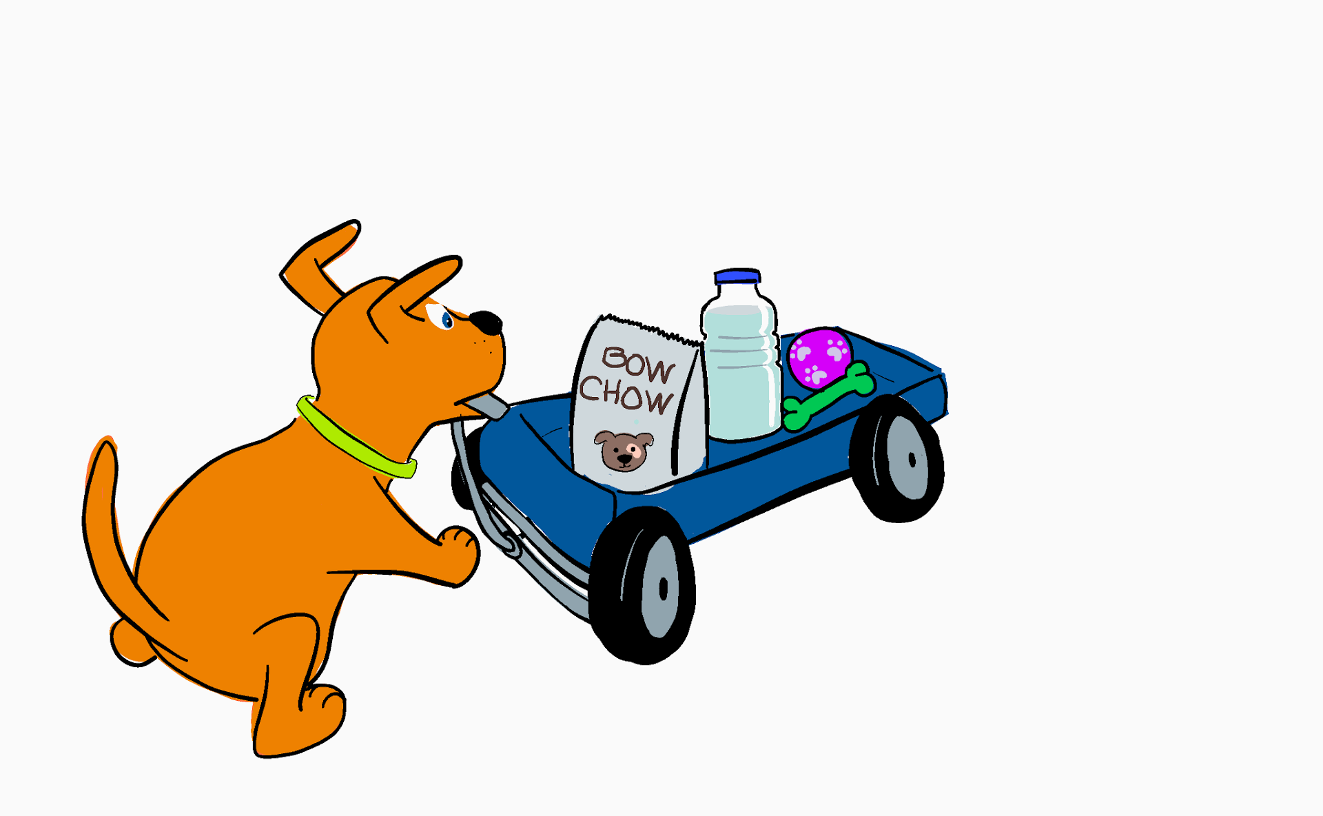 Bork the dog purchasing pet supplies