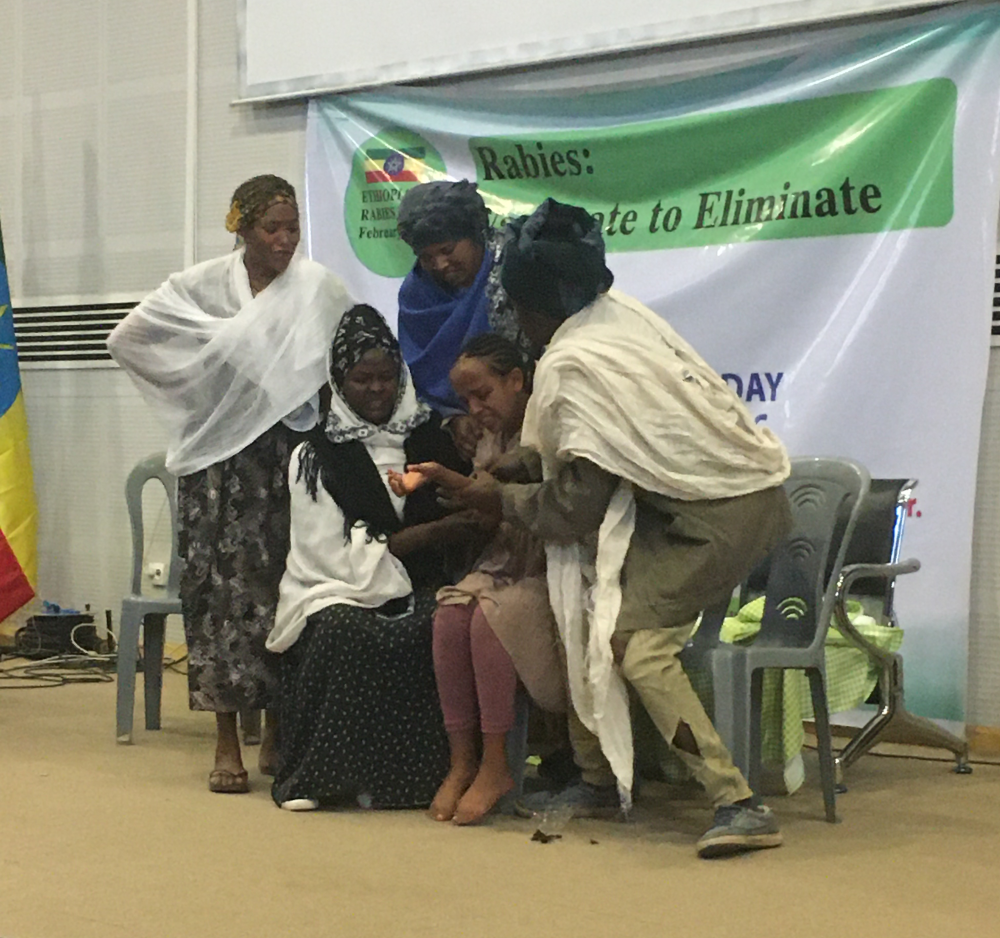 Ethiopia rabies day dramatization of a bite victim