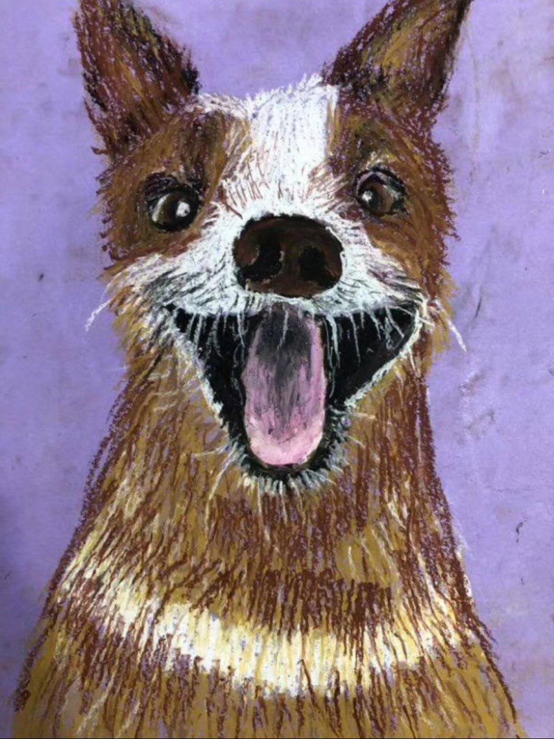 The happy dog painting