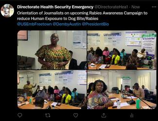Tweet from Directorate of Health Security and Emergencies