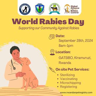 flyer for world rabies day with all collaborators in Rwanda
