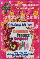 Certificate award for GARCs contribution to rabies education.