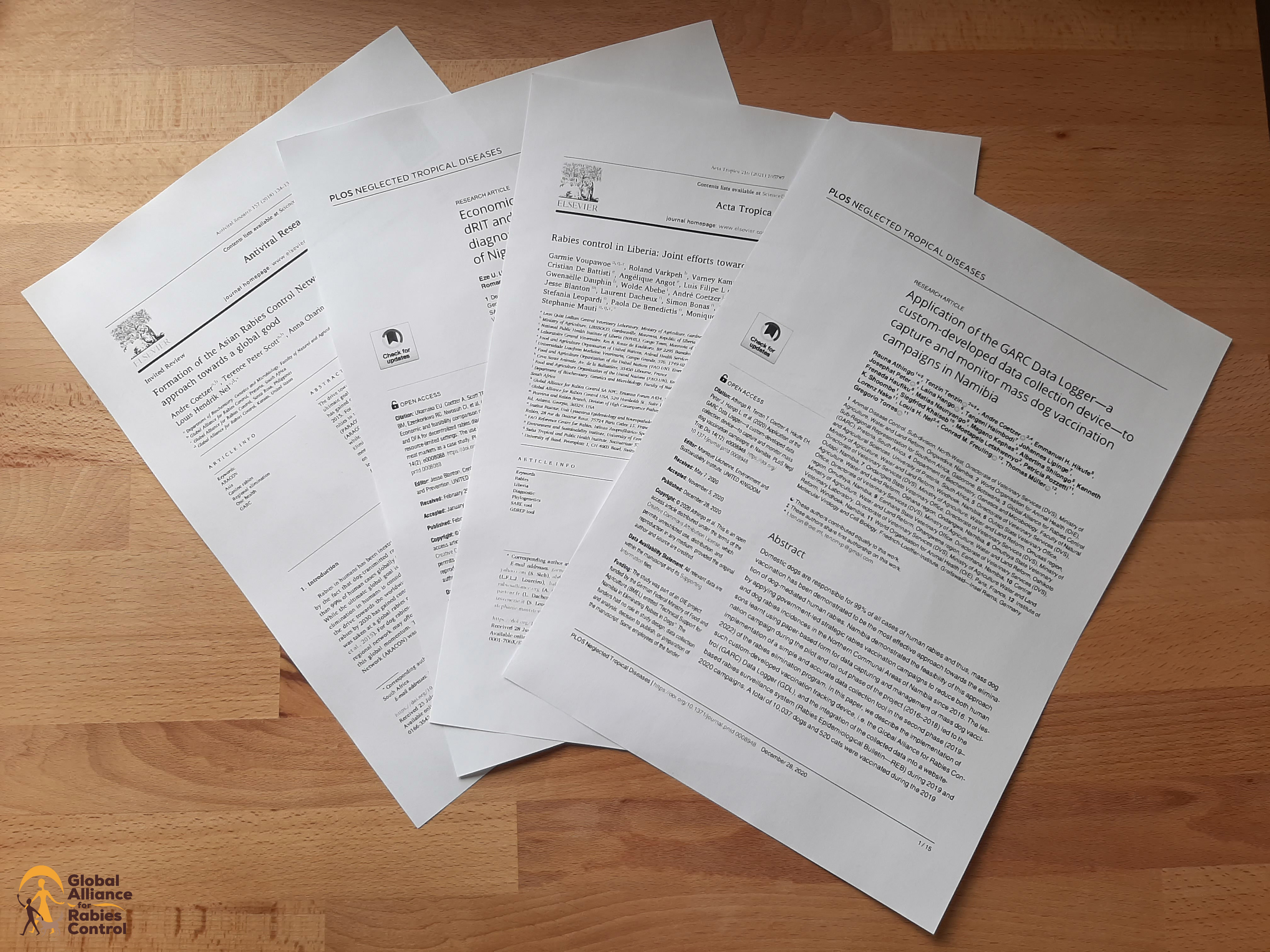 A sample of some of GARCs scientific publications contributing to scientific knowledge on rabies elimination.
