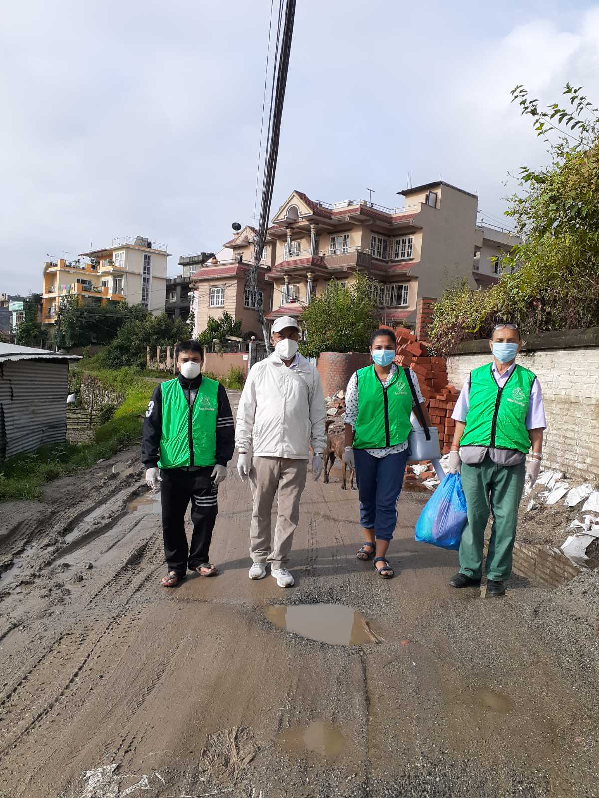 Voice of Animal Nepal team photo in Kathmandu working during their GARC World Rabies Day event, 2020.